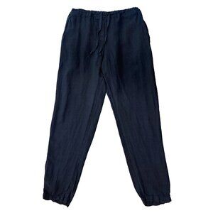 CP Shades Made in USA Linen Cotton Blend Navy Blue Light Weight Joggers Pants